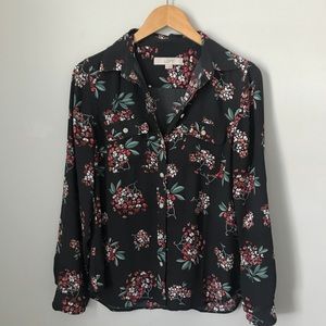 Loft small multicolor utility blouse